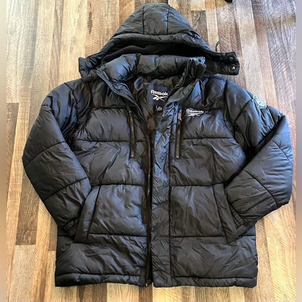 Reebok Black Puffer Jacket with Hood